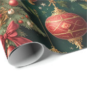 Elegantes barockes Weihnachtswrapping Paper Geschenkpapier (Rolleneckpunkt)