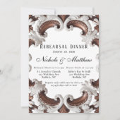 Elegantes Barockfest Hochzeit Probe Dinner Einladung (Vorderseite)