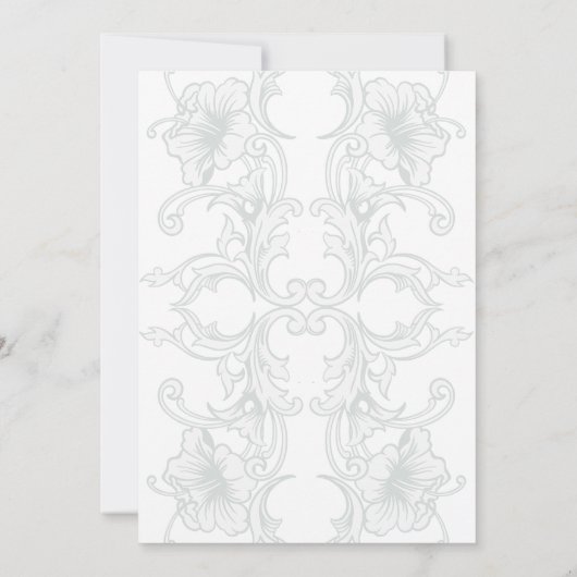 Elegantes Barockflora-Wappen Smaragdgrüne Hochzeit Einladung (Rückseite)