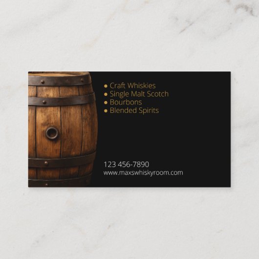 Elegantes Barrelhouse und Whisky Room Visitenkarte (Rückseite)