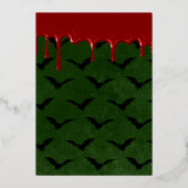 Elegantes Bat Blopping Halloween Gold Folieneinladung (Rückseite)