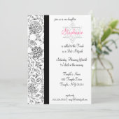 Elegantes Bat Mitzvah Einladungen (Stehend Vorderseite)