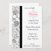 Elegantes Bat Mitzvah Einladungen (Vorne/Hinten)