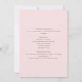 Elegantes Bat Mitzvah, rosa Wasserfarbe, doppelsei Einladung (Rückseite)