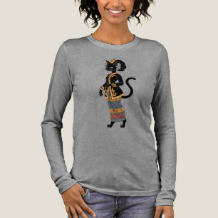 Elegantes Batik-Katzen-Queen-Grafik-T-Shirt Tri-Blend Shirt