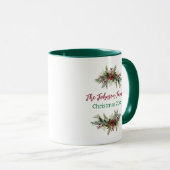 Elegantes Bauernhaus Land Weihnachten Personalisie Tasse (VorderseiteRechts)