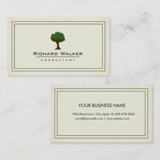 Elegantes Baumgarten Rasenpflege Logo Landschaft G Visitenkarte (Vorne/Hinten)