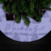 Elegantes Baummuster | Charming Lavendel Custom Polyester Weihnachtsbaumdecke