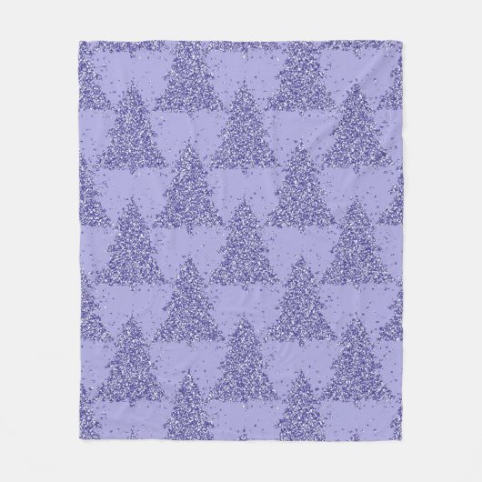 Elegantes Baummuster | Charming Lavendel Weihnacht Fleecedecke (Vorderseite)