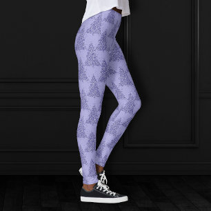 Elegantes Baummuster Charming Lavendel Weihnacht Leggings