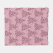 Elegantes Baummuster | Dusty Mauve Pink Weihnachte Fleecedecke (Vorderseite (Horizontal))
