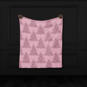 Elegantes Baummuster | Dusty Mauve Pink Weihnachte Fleecedecke