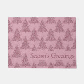 Elegantes Baummuster | Dusty Mauve Pink Weihnachte Fußmatte (Vorderseite)