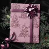 Elegantes Baummuster | Dusty Mauve Pink Weihnachte Geschenkpapier