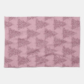 Elegantes Baummuster | Dusty Mauve Pink Weihnachte Geschirrtuch (Horizontal)