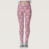 Elegantes Baummuster | Dusty Mauve Pink Weihnachte Leggings (Vorderseite)