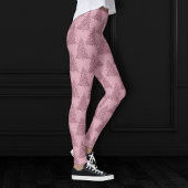 Elegantes Baummuster | Dusty Mauve Pink Weihnachte Leggings