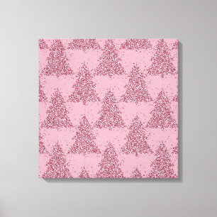 Elegantes Baummuster Dusty Mauve Pink Weihnachte Leinwanddruck