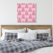 Elegantes Baummuster | Dusty Mauve Pink Weihnachte Leinwanddruck (Insitu (Schlafzimmer))