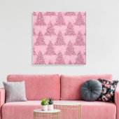 Elegantes Baummuster | Dusty Mauve Pink Weihnachte Leinwanddruck (Insitu (Wohnzimmer))