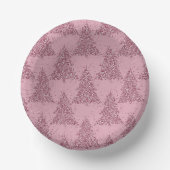Elegantes Baummuster | Dusty Mauve Pink Weihnachte Pappteller (Vorderseite)