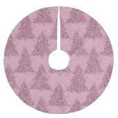 Elegantes Baummuster | Dusty Mauve Pink Weihnachte Polyester Weihnachtsbaumdecke (Vorderseite)