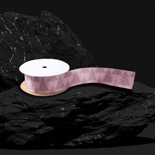 Elegantes Baummuster   Dusty Mauve Pink Weihnachte Satinband