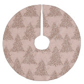Elegantes Baummuster | Glam Rose Gold Weihnachten Polyester Weihnachtsbaumdecke (Vorderseite)