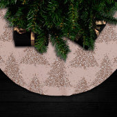 Elegantes Baummuster | Glam Rose Gold Weihnachten Polyester Weihnachtsbaumdecke