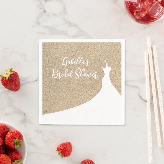 Elegantes Beach Brautparty Napkin weiß Serviette (Beispiel)