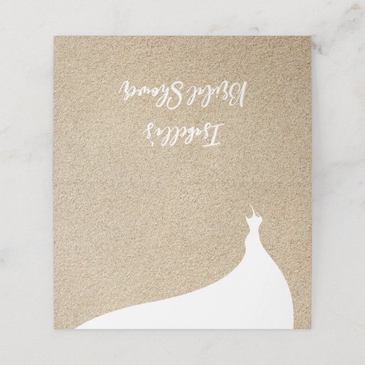 Elegantes Beach Brautparty Platzkarte weiß (Außenseite Aufgefaltet)