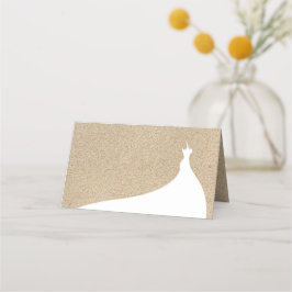 Elegantes Beach Brautparty Platzkarte weiß