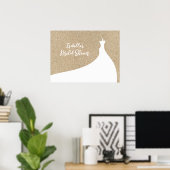 Elegantes Beach Brautparty Poster weiß (Heimbüro)