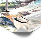 Elegantes Beach Classic Wedding Bar Menu Poster (Ecke)