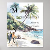 Elegantes Beach Classic Wedding Bar Menu Poster (Vorne)