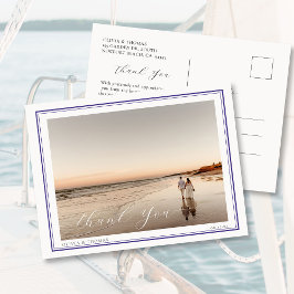 Elegantes Beach Destination Nautical Wedding Foto Postkarte