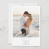 Elegantes Beach Foto Minimalistisch Hochzeit Einla Einladung (Vorderseite)