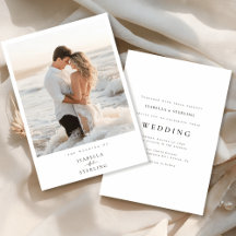 Elegantes Beach Foto Minimalistisch Hochzeit Einla