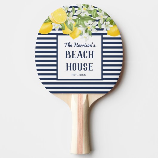 Elegantes Beach House Wasserfarben Lemon Tischtennis Schläger (Vorderseite)