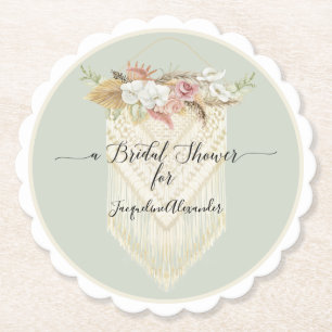 Elegantes Beach Mint Blumengrün Brautparty Untersetzer