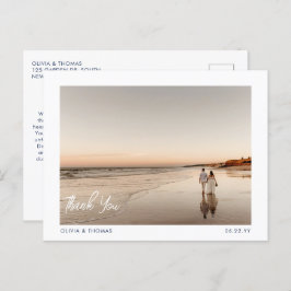 Elegantes Beach Modern Class Wedding Foto Vielen D Postkarte