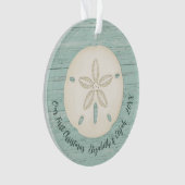 Elegantes Beach Sand Dollar Foto Erstes Weihnachts Ornament (Vorderseite)