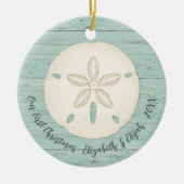 Elegantes Beach Sand Dollar Foto Weihnachten Keramik Ornament (Vorne)