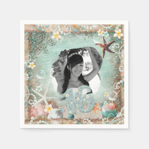 Elegantes Beach Sea Starfish Pearls Party Foto 16 Serviette