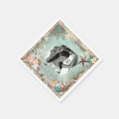 Elegantes Beach Sea Starfish Pearls Party Foto 16 Serviette (Ecke)