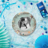Elegantes Beach Sea Starfish & Pearls Party Foto Pappteller (Party)