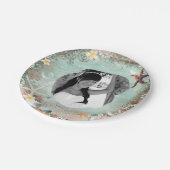 Elegantes Beach Sea Starfish & Pearls Party Foto Pappteller (Schrägansicht)