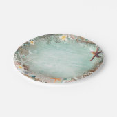 Elegantes Beach Sea Starfish & Pearls Party Pappteller (Schrägansicht)
