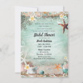 Elegantes Beach Starfish Pearls Brautparty Einladung (Vorderseite)