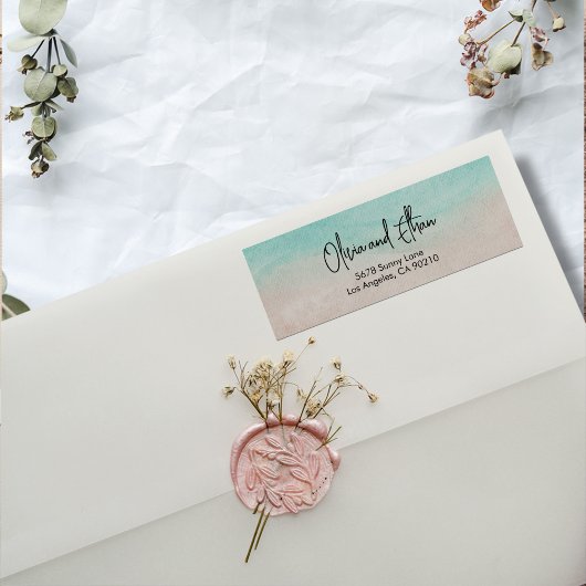 Elegantes Beach Summer Wedding Rücksendesiegel